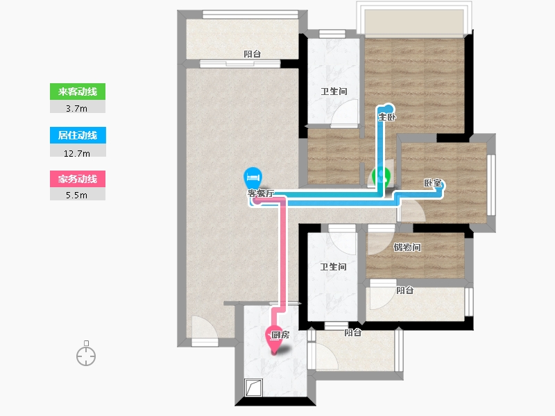 广东省-佛山市-朝安金茂悦-74.11-户型库-动静线