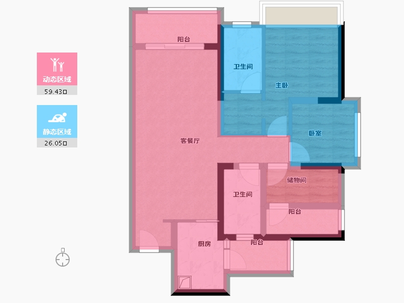 广东省-佛山市-朝安金茂悦-74.11-户型库-动静分区