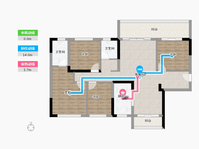 四川省-成都市-中铁卓越时代城-105.15-户型库-动静线