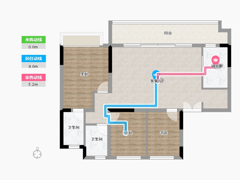 四川省-成都市-星河WORLD公园贰号-93.56-户型库-动静线