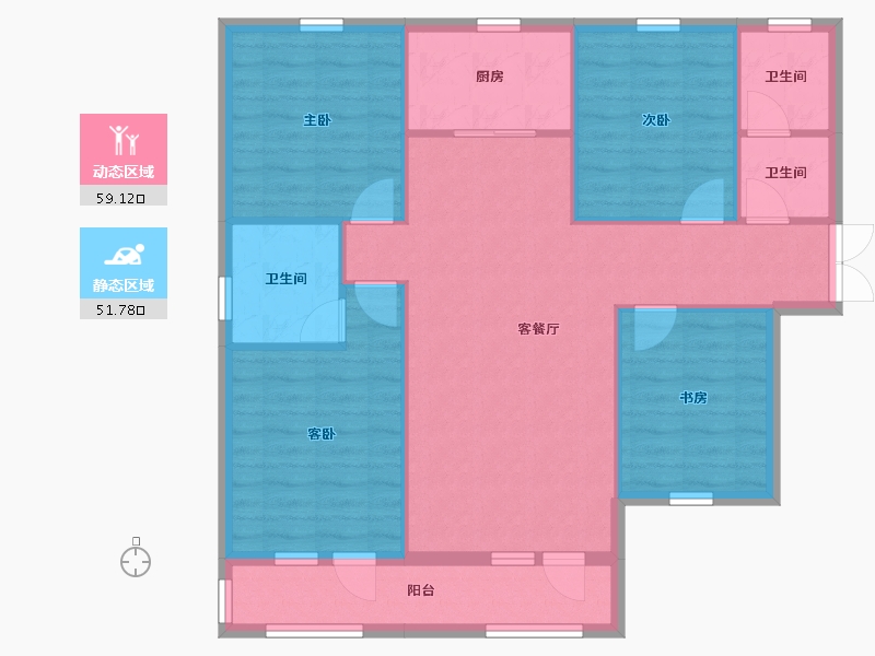 河北省-廊坊市-漫香墅-100.82-户型库-动静分区