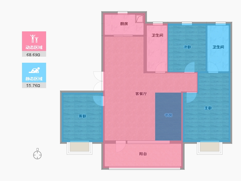 山东省-聊城市-澜庭嘉苑-105.60-户型库-动静分区