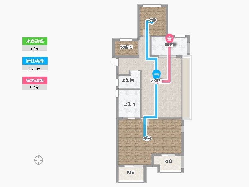 浙江省-杭州市-东海闲湖城·栖霞湾-104.33-户型库-动静线