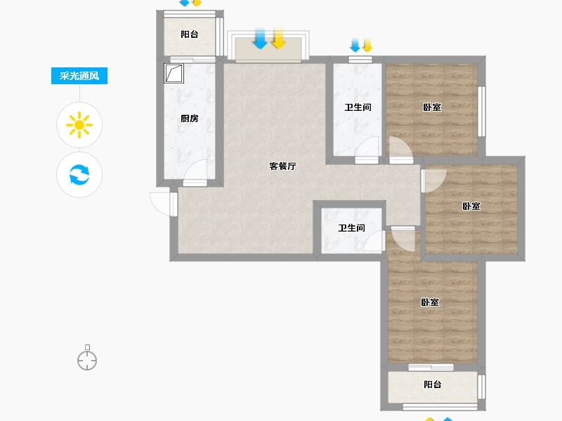 山西省-太原市-华峪南区-78.95-户型库-采光通风