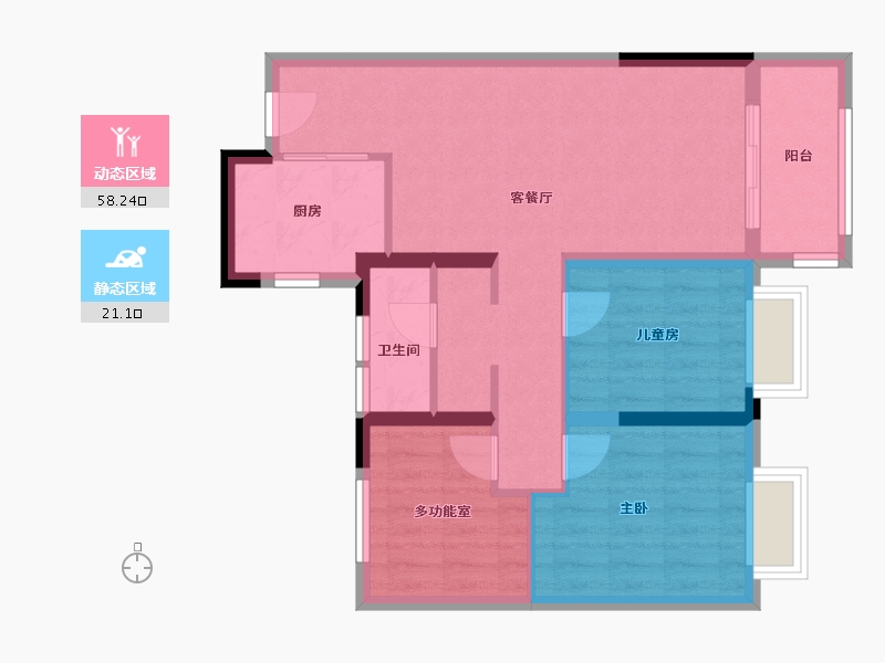 湖北省-武汉市-新希望锦粼九里-78.40-户型库-动静分区