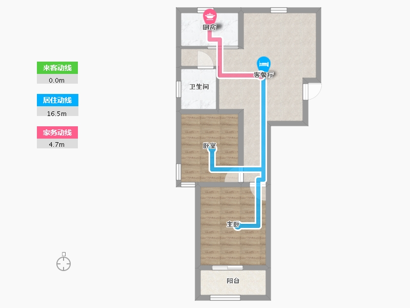 浙江省-杭州市-沁香公寓-68.50-户型库-动静线