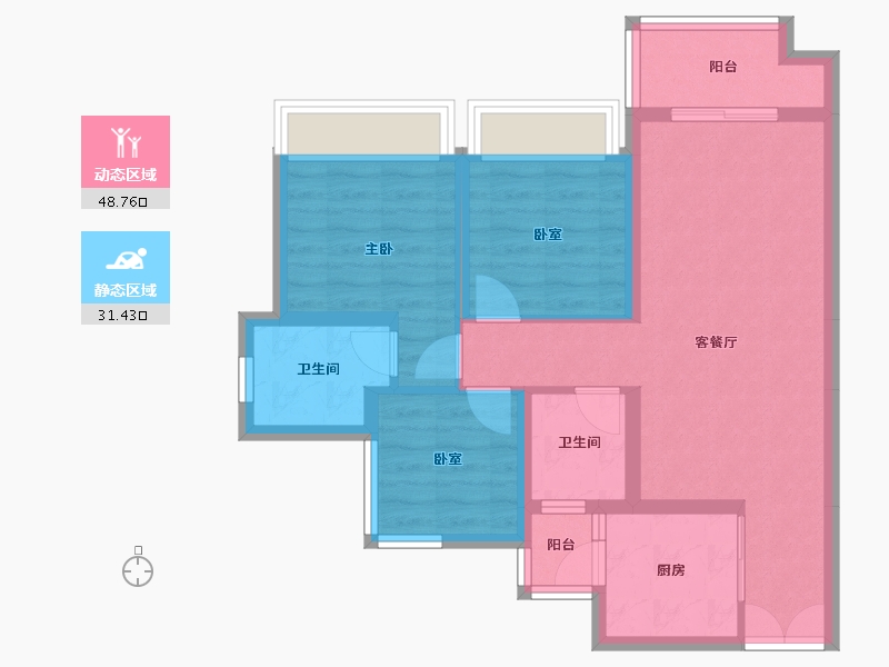 四川省-绵阳市-领地城-70.43-户型库-动静分区