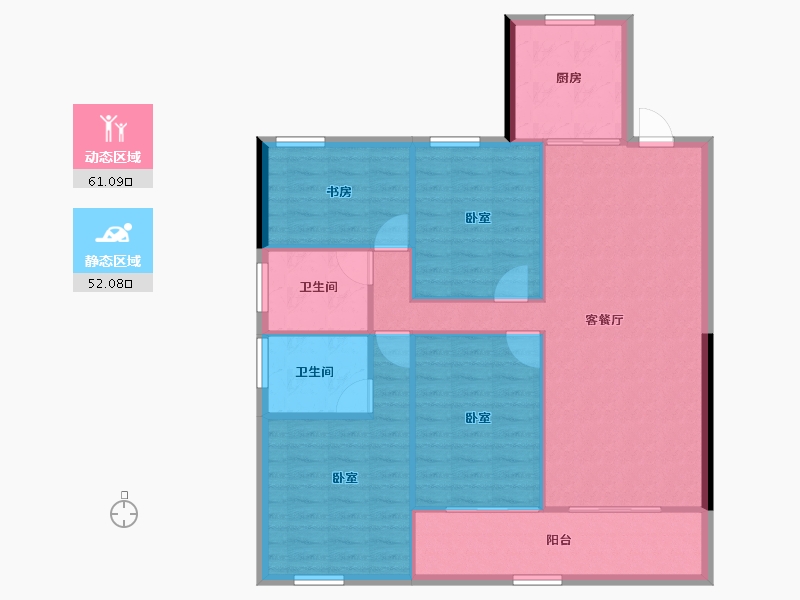 浙江省-宁波市-奥克斯·山悦云庭-103.77-户型库-动静分区