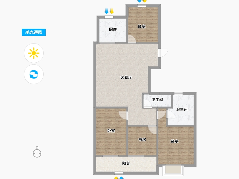 浙江省-温州市-东厦滨江上品-99.77-户型库-采光通风