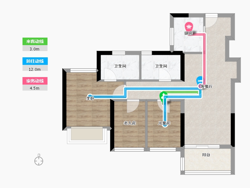 广东省-深圳市-万科未来之光-64.00-户型库-动静线