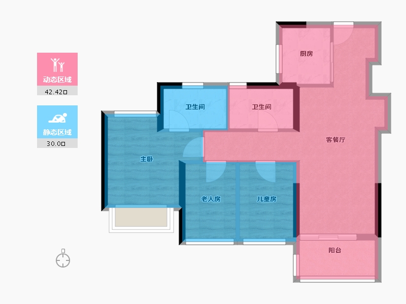 广东省-深圳市-万科未来之光-64.00-户型库-动静分区