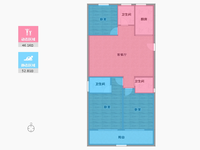 浙江省-嘉兴市-铂翠云邸-90.78-户型库-动静分区