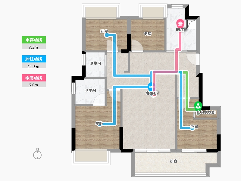 福建省-福州市-左海望悦-77.50-户型库-动静线