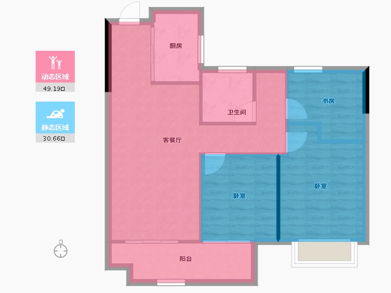 浙江省-宁波市-中交·蔚泱云城-72.58-户型库-动静分区