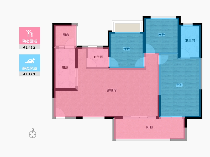 四川省-成都市-天府半岛-91.78-户型库-动静分区