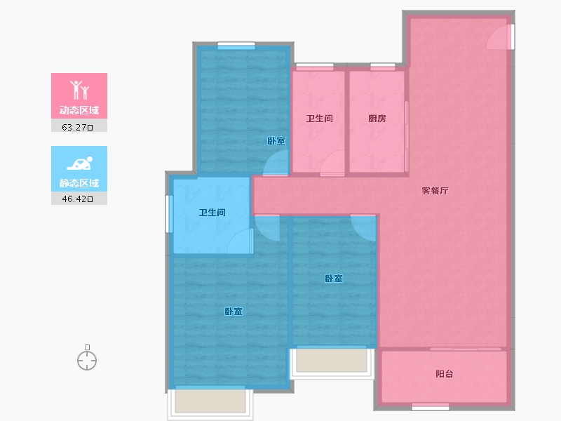 浙江省-湖州市-新城诚悦府-100.67-户型库-动静分区