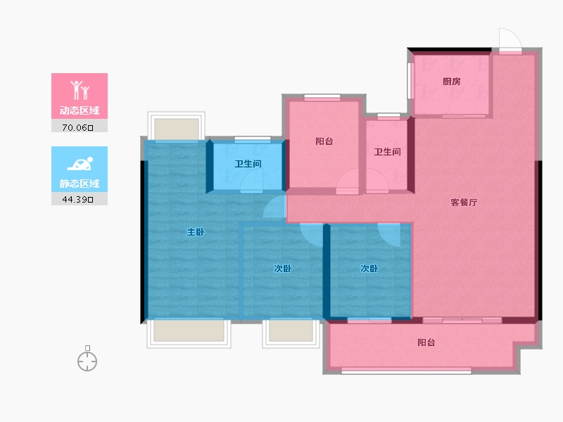 广东省-佛山市-中海山语湖·天誉-102.85-户型库-动静分区