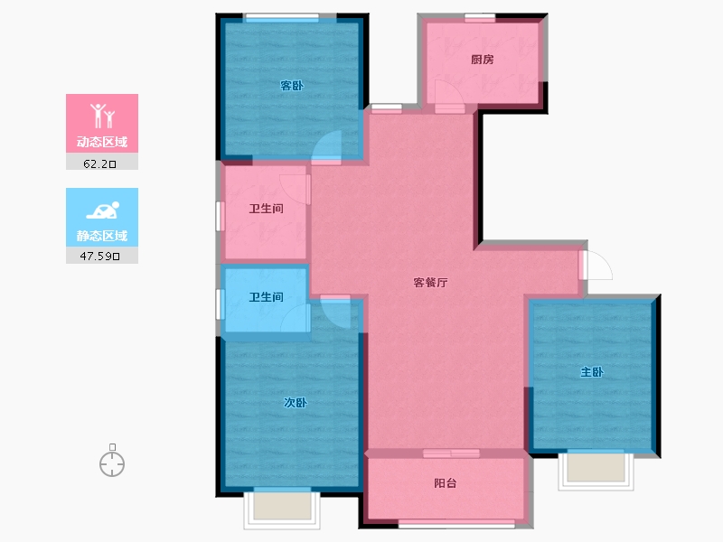 河南省-濮阳市-南乐铂金上品-97.60-户型库-动静分区