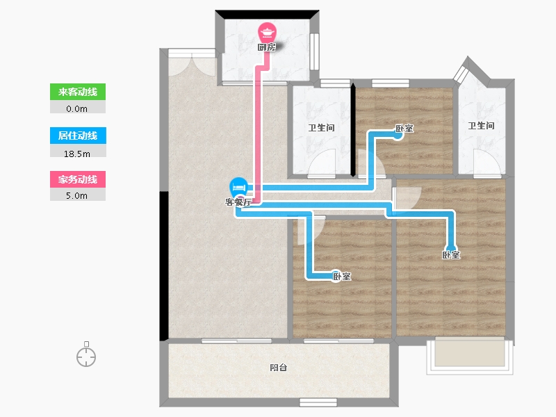 浙江省-嘉兴市-铂翠云邸-81.81-户型库-动静线