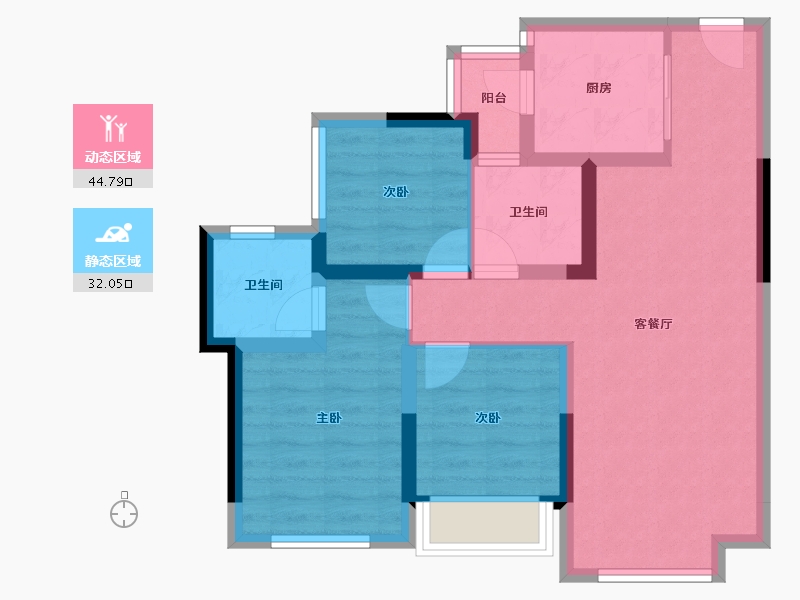 四川省-成都市-东原江山印月-67.32-户型库-动静分区