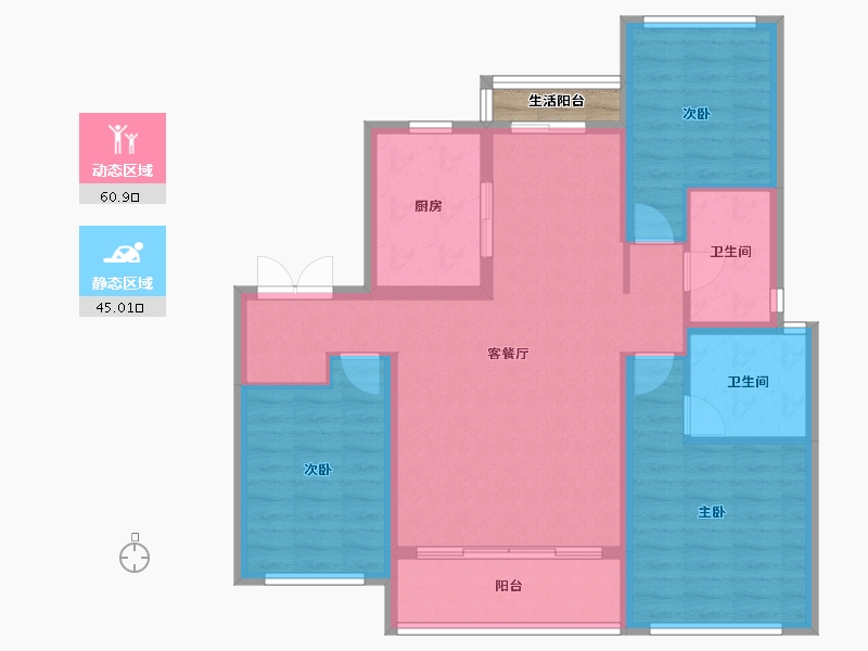 四川省-成都市-龙湖映辰-97.00-户型库-动静分区