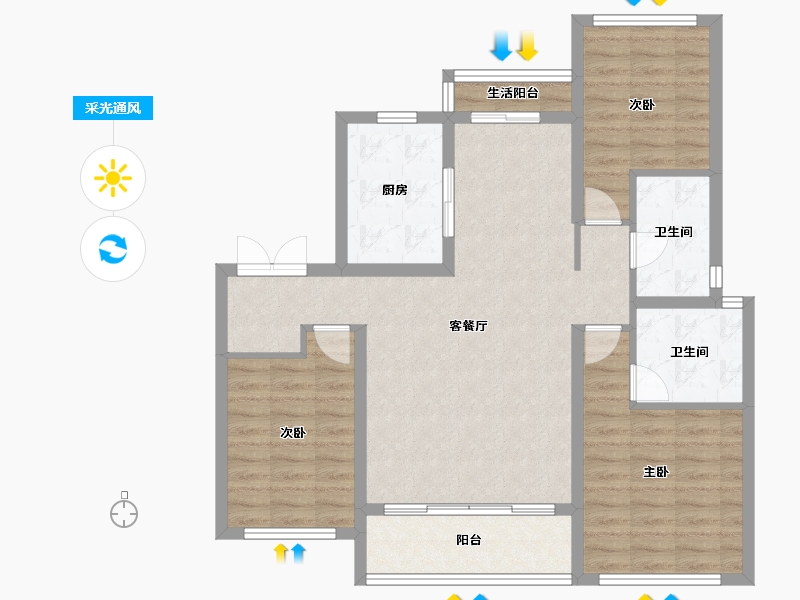 四川省-成都市-龙湖映辰-97.00-户型库-采光通风