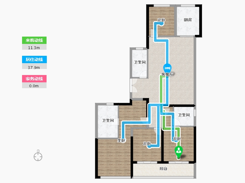 浙江省-杭州市-秦望府-136.48-户型库-动静线