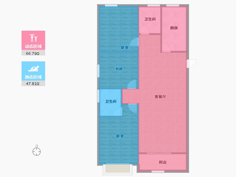 甘肃省-兰州市-保利天汇-105.78-户型库-动静分区