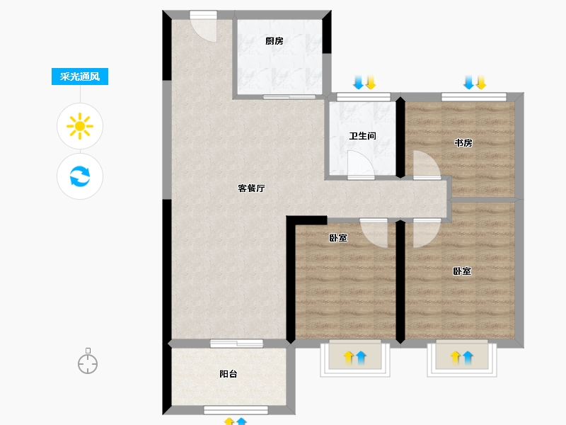 甘肃省-兰州市-绿城·兰州诚园-78.20-户型库-采光通风