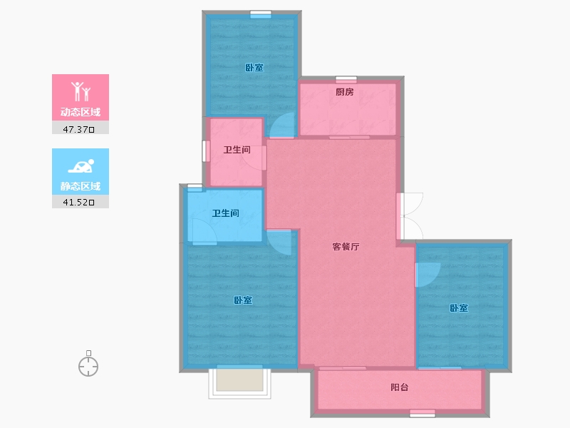 河北省-廊坊市-中交·上和苑-81.18-户型库-动静分区