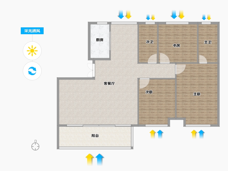 安徽省-滁州市-桂语江南-199.55-户型库-采光通风