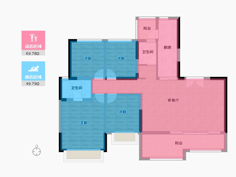 四川省-成都市-兴城人居鎏林语-107.53-户型库-动静分区