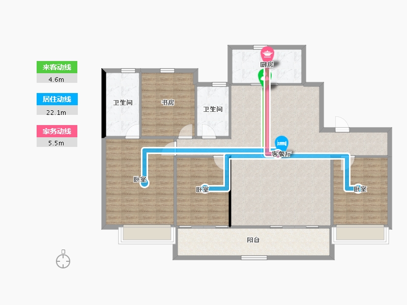 浙江省-宁波市-中海·江東兴樾-135.95-户型库-动静线