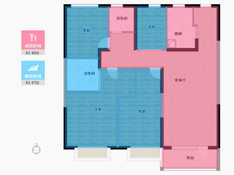 山东省-青岛市-尚嘉中心-112.93-户型库-动静分区