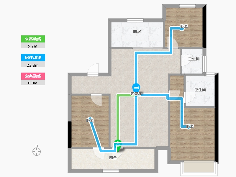 河北省-廊坊市-龙河新城-88.86-户型库-动静线