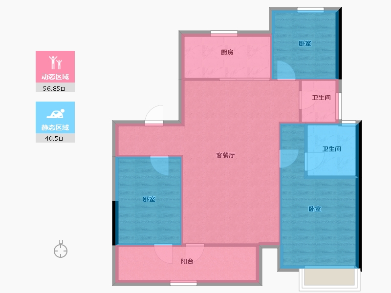 河北省-廊坊市-龙河新城-88.86-户型库-动静分区