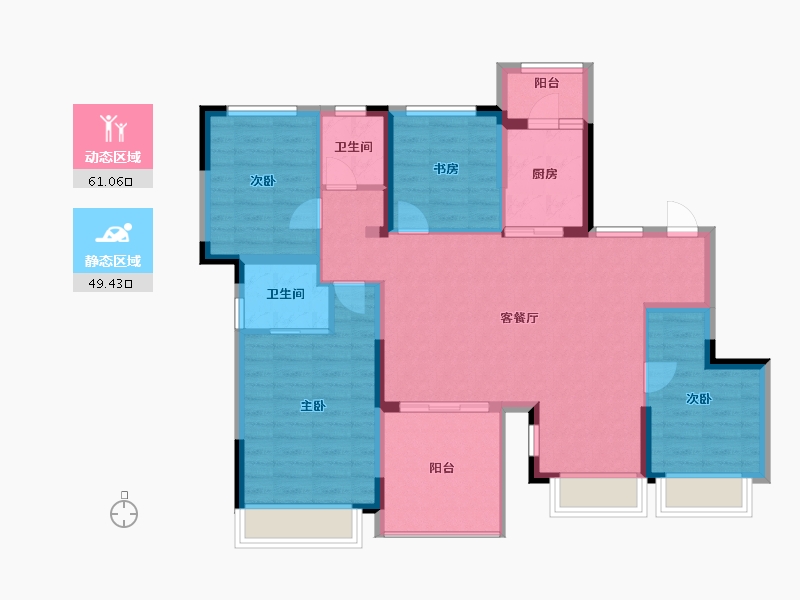 四川省-成都市-明信天府壹号-99.00-户型库-动静分区