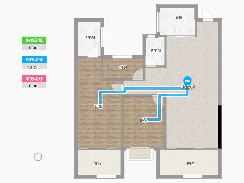 湖南省-长沙市-嘉宇北部湾-95.67-户型库-动静线