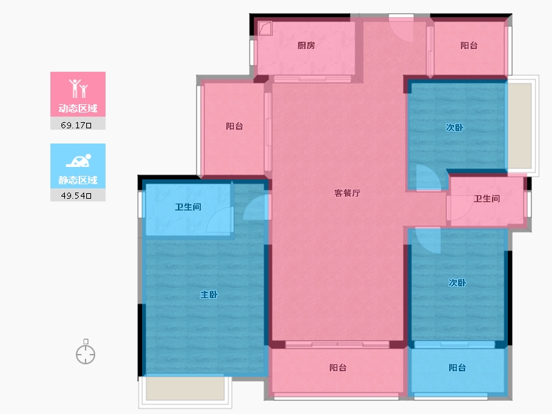 湖南省-湘西土家族苗族自治州-诚信御景园-104.54-户型库-动静分区