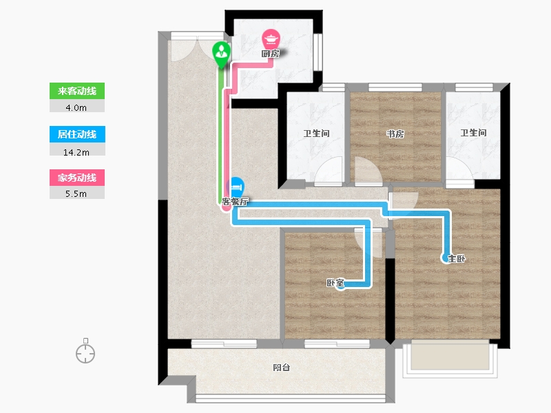 福建省-福州市-鲁能公馆三期-78.23-户型库-动静线