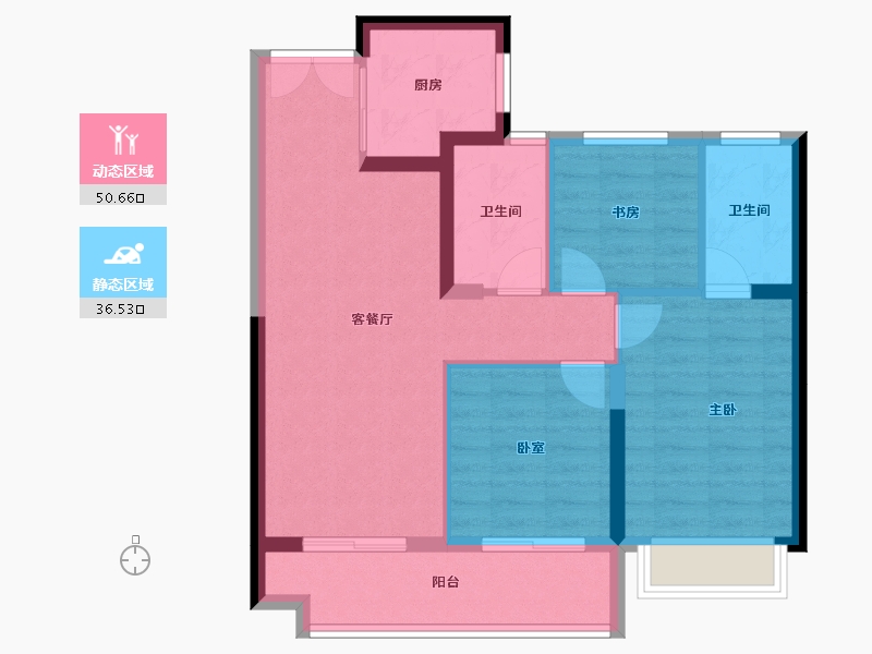 福建省-福州市-鲁能公馆三期-78.23-户型库-动静分区