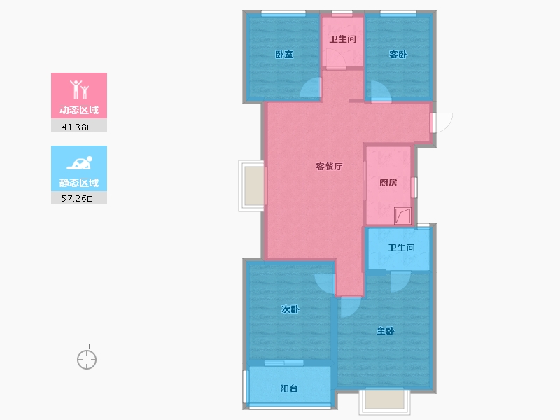 浙江省-宁波市-保利·和颂望悦-88.00-户型库-动静分区