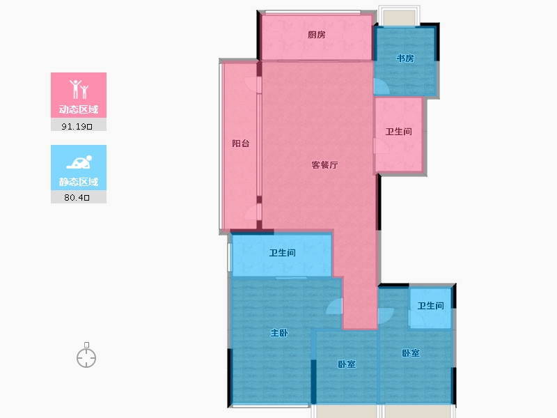 浙江省-绍兴市-湖珀隐秀府-156.84-户型库-动静分区