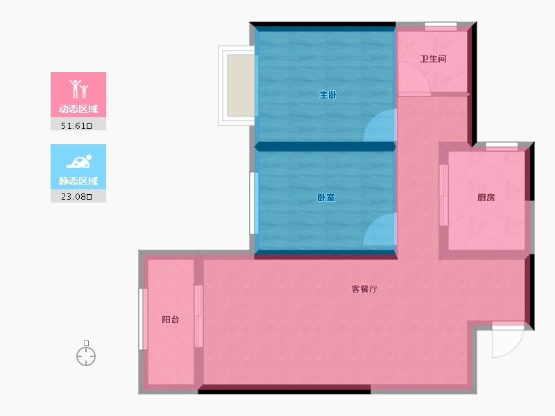 陕西省-西安市-翡丽西安-66.40-户型库-动静分区