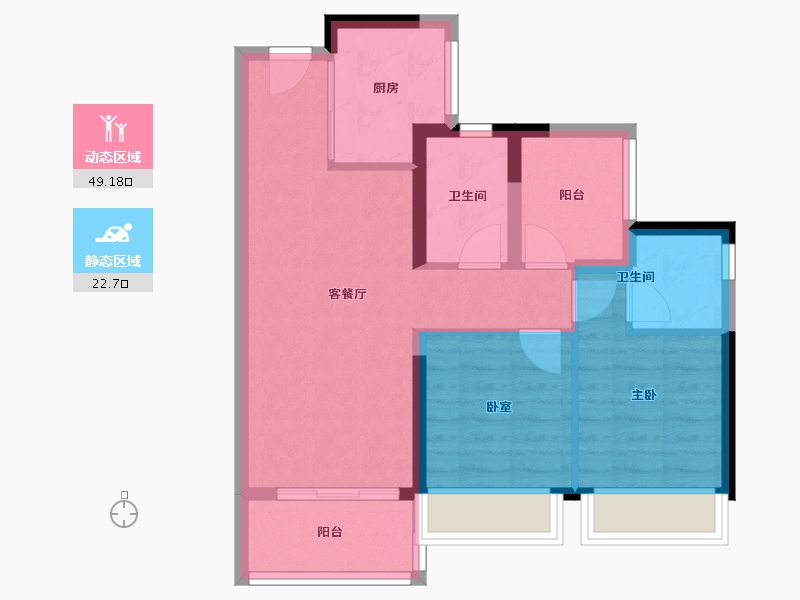 广东省-佛山市-远洋北控天成-63.59-户型库-动静分区