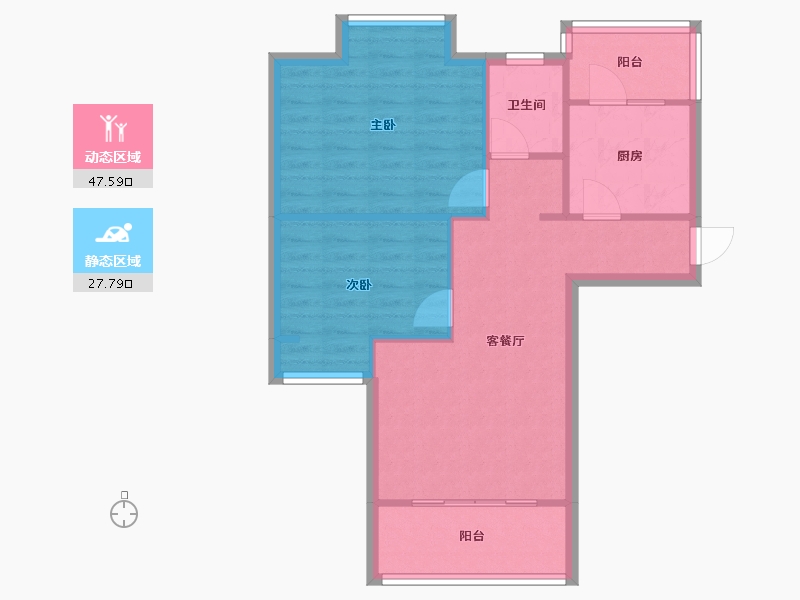 四川省-成都市-怡泰花园-64.80-户型库-动静分区