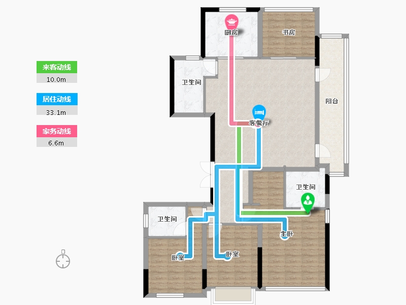 浙江省-绍兴市-湖珀隐秀府-130.08-户型库-动静线