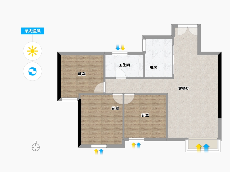 河北省-保定市-保利·堂悦-78.74-户型库-采光通风