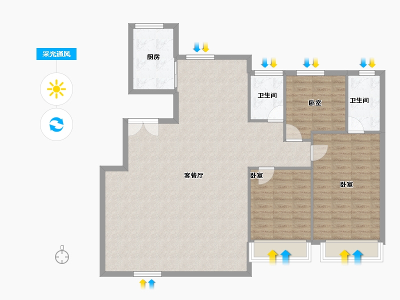 河北省-廊坊市-中交·上和苑-115.84-户型库-采光通风