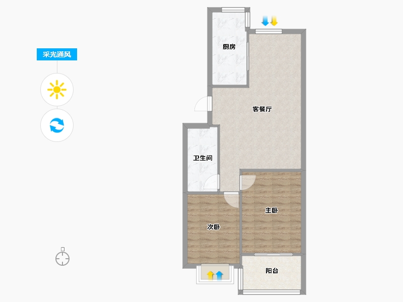 山东省-青岛市-百通馨苑-二区-69.00-户型库-采光通风